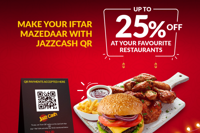 JazzCash App Brings Big offer for Foodies; Save upto 25% at over 500 Restaurants Nationwide